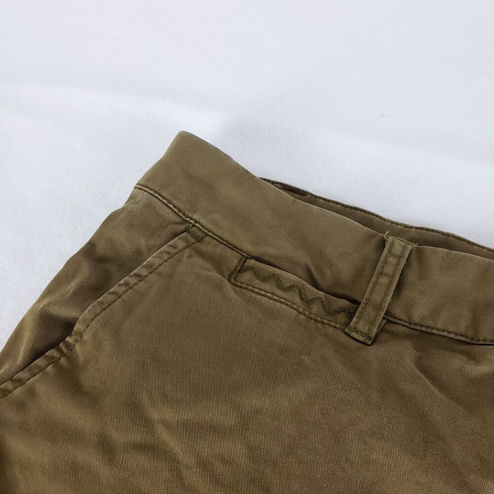 Garnet Hill Chino Shorts Womens 14 Olive Green Khakis Casual Organic Cotton - Picture 9 of 9
